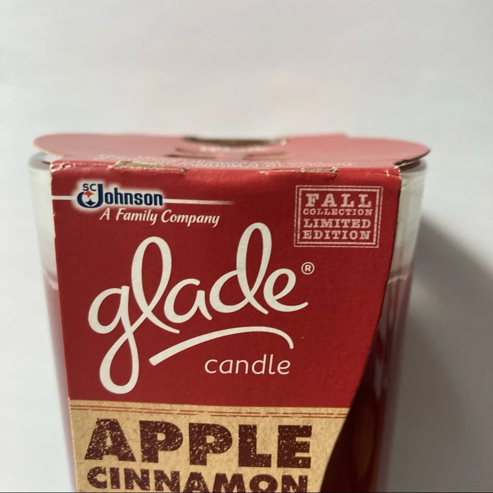 Glade Apple Cinnamon Glass Jar Candle Fall Limited Edition